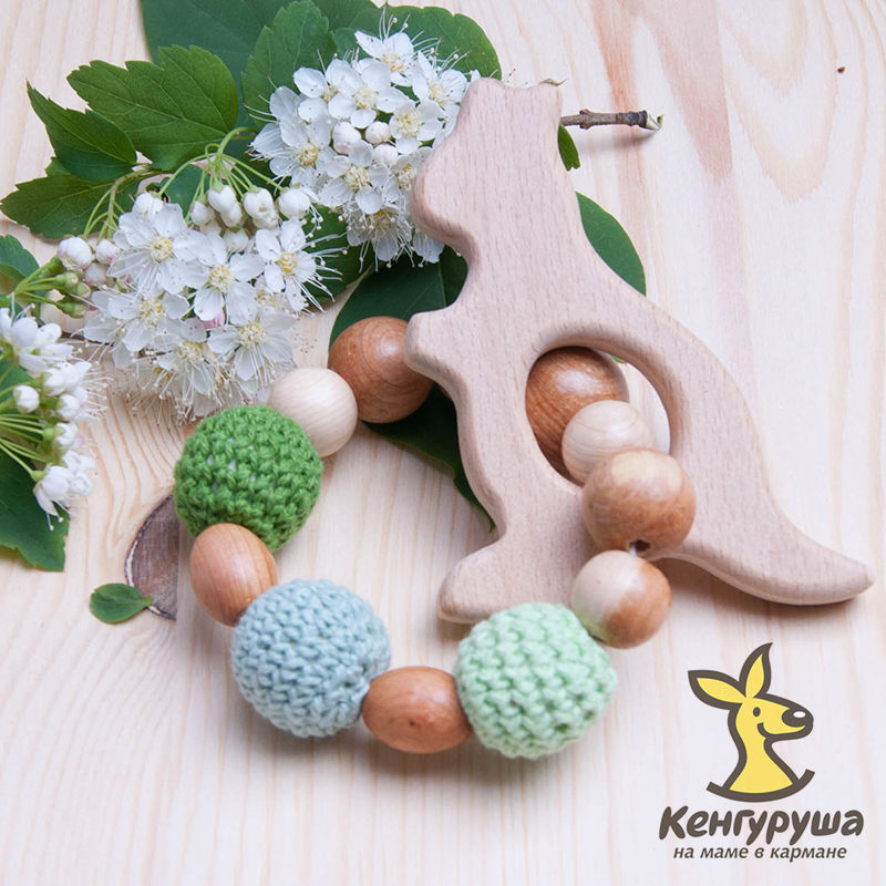 Прорезыватель для зубов с игрушкой, кенгуру